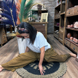 Jogové a Festivalové Nohavice Thajský Rybár Mandala Mantra - Oranžové