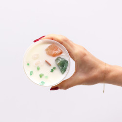 Čakrové Sviečky s Drahými Kameňmi - Srdcová Čakra