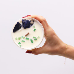 Čakrové Sviečky s Drahými Kameňmi - Krčná Čakra