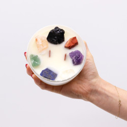 Čakrové Sviečky s Drahými Kameňmi - Sedem Čakier