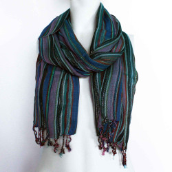 10x Indické Boho Šatky - 50x180 cm - Odtiene Fialovej