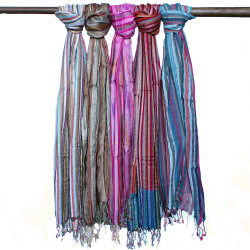 10x Indické Boho Šatky - 50x180cm - Odtiene Modrej