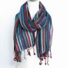 10x Indické Boho Šatky - 50x180cm - Odtiene Modrej