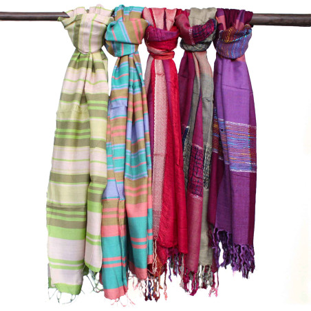 10x Veľké Indické Boho Šatky - 75x180cm - Odtiene Fialovej