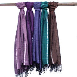 10x Veľké Indické Boho Šatky - 75x180cm - Rôzne Farby so Zlatou Niťou