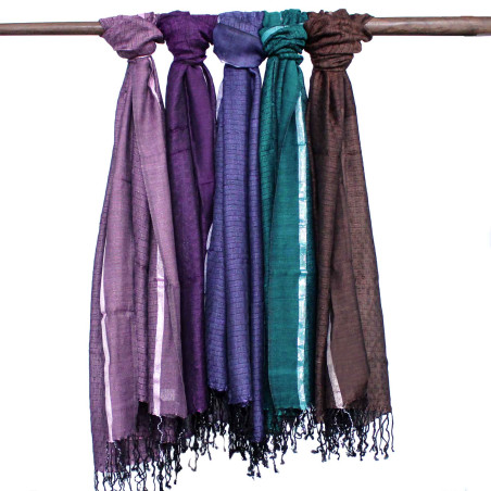 10x Veľké Indické Boho Šatky - 75x180cm - Rôzne Farby so Zlatou Niťou