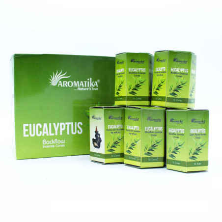 12x Balenie 10 kusov Masala Vonných Kužeľov Tečúci Dym - Eukalyptus