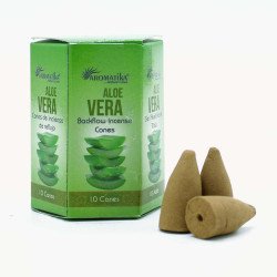 12x Balenie 10 kusov Masala Vonných Kužeľov Tečúci Dym - Aloe Vera
