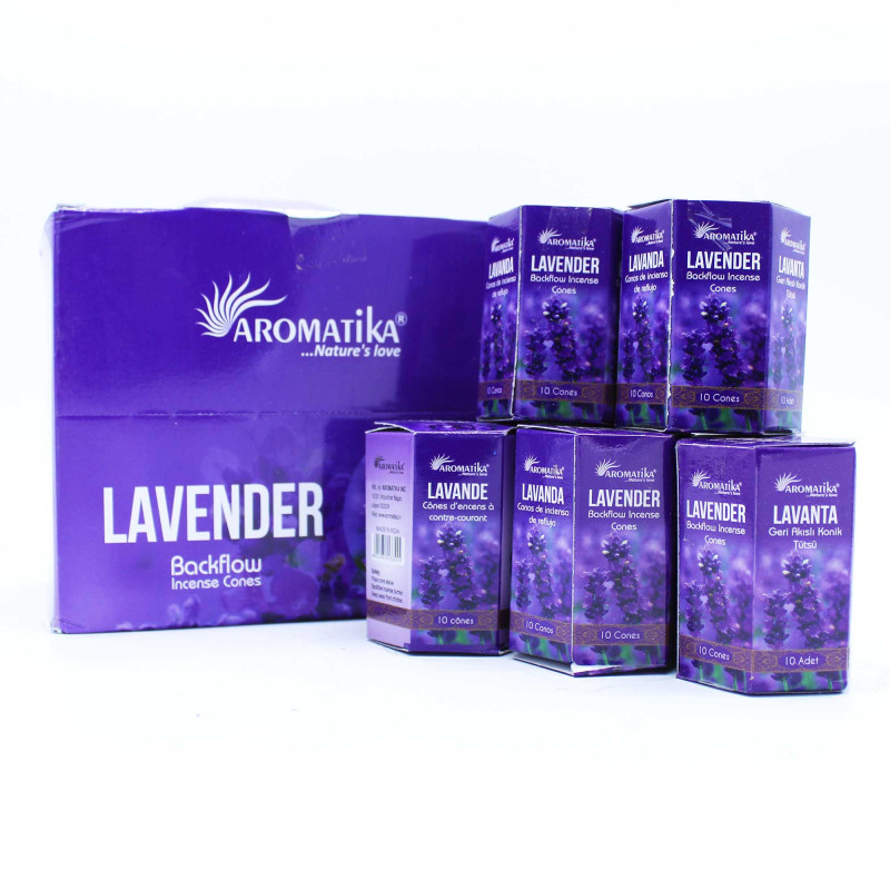 12x Balenie 10 kusov Masala Vonných Kužeľov Tečúci Dym - Levanduľa