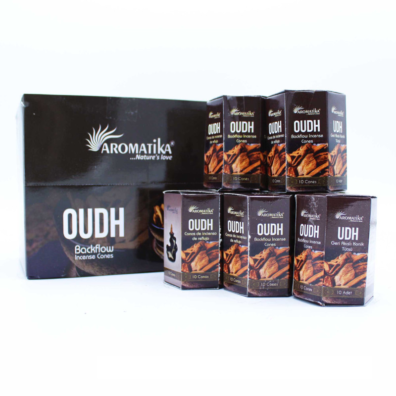 12x Balenie 10 kusov Masala Vonných Kužeľov Tečúci Dym - Oud