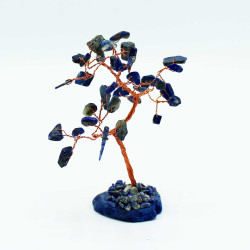 Stromček s Drahými Kameňmi - Sodalit - Podstavec z Modrého Achátu (35 