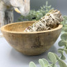 3x Drevená Rituálna Miska na Vykurovacie Zväzky - Budha - 14x7cm