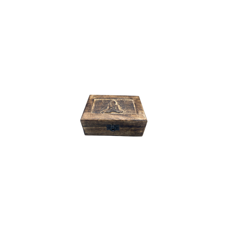 Stredná Drevená Spomienková Krabička 15x10x6cm - Budha