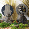 Budha Feng Shui Set - Om - Šedo - Čierny