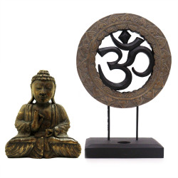 Budha Feng Shui Set - Om - Šedo - Čierny