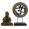 Budha Feng Shui Set - Om - Šedo - Čierny