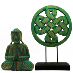 Buddha Feng Shui Set - Mandala - Zelený