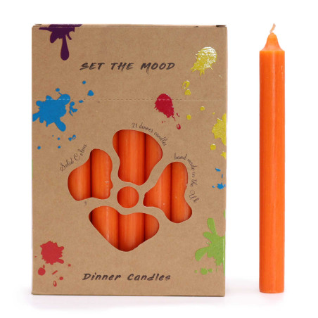 Súprava Celofarebných Sviečok – 21 ks – Rustikálna Oranžová