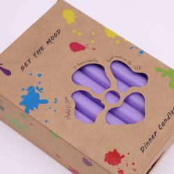 Súprava Celofarebných Sviečok – 21 ks – Rustikálna Bledo-Fialová