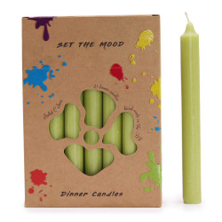 Súprava Celofarebných Sviečok – 21 ks – Rustikálna Olivová