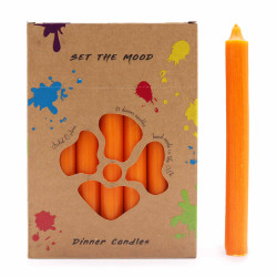 Súprava Celofarebných Sviečok – 21 ks – Rustikálna Oranžová