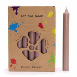 Súprava Celofarebných Sviečok – 21 ks – Taupe