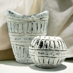 Hlinený Grécky Kvetináč- Krémový 10 cm