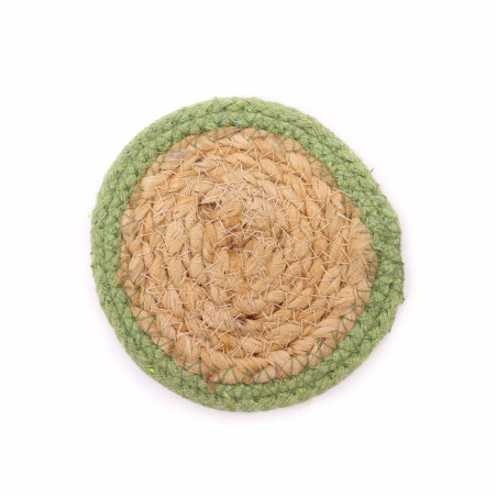 Prírodné Prestieranie - Juta a Bavlna 10 cm (sada 4 ks) - Olivový Okra