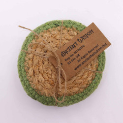 Prírodné Prestieranie - Juta a Bavlna 10 cm (sada 4 ks) - Olivový Okra