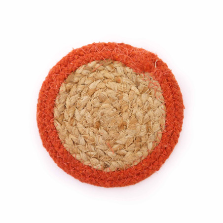Prírodné Prestieranie - Juta a Bavlna 10 cm (sada 4 ks) - Tehlový Okra