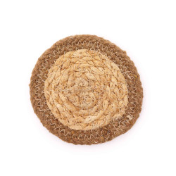 Prírodné Prestieranie - Juta a Bavlna 10 cm (sada 4 ks) - Prírodný Okr