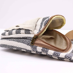 Prírodná Bavlnená Crossová Taška - Čierna a Biela