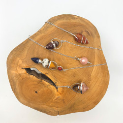 Kyvadlo so Štyrmi Prvkami - Červený Jaspis, Žltý Avanturín, Machový Ac