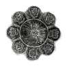 6x Stojan na Vonné Tyčinky z Lešteného Hliníka s Tibetskými Symbolmi, 