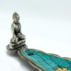 2x Tibetský Stojan na Vonné Tyčinky - Dlhý List - Budha