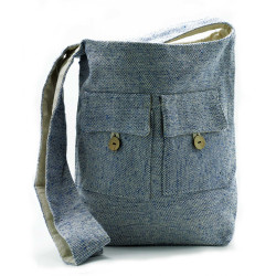 Prírodná Taška s Dvoma Vreckami - Denim - Veľká