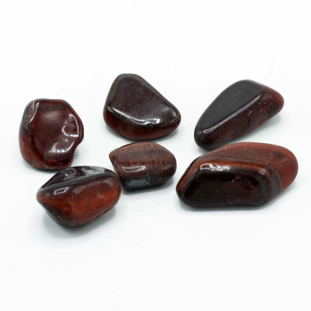 6x Veľké Africké Kamene - Tigrie Oko – Červený – Veľkosť 8 – 30 mm (KG