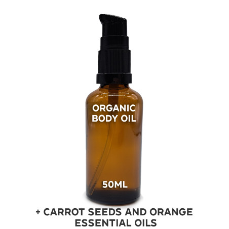 10x Organický Telový Olej 50ml - Mrkva a Pomaranč - Bez Etikety