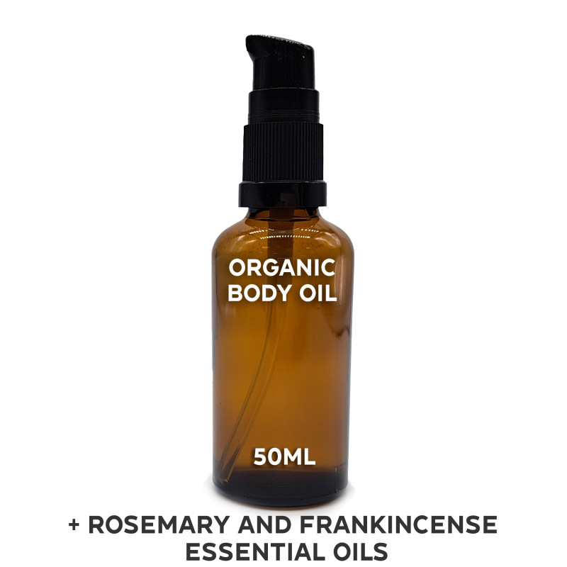 10x Organický Telový Olej 50ml - Rozmarín a Kadidlo - Bez Etikety