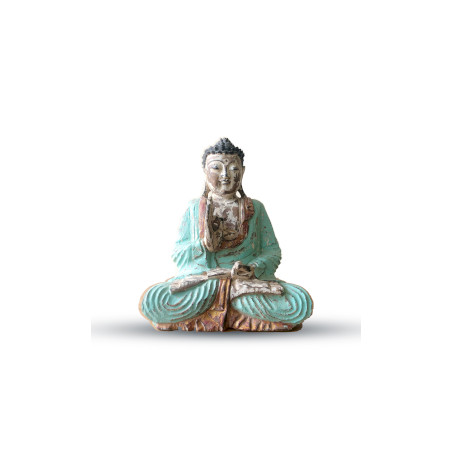 Vintage Mätová Ručne Vyrezávaná Socha Budhu - 30 cm - Učebný Prenos