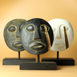 Dekoratívna Maska Timor Tribal – Biela 27x20cm