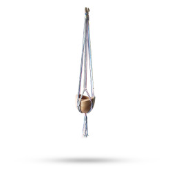 Macramé Závesný Držiak na Kvetináč - Pastelové Farby - Kúpeľna - Stred