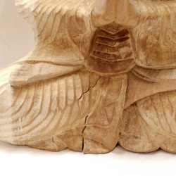 Ručne Vyrezávaná Socha Budhu - 40cm Vitajte - Biela Vymývaná - Poškode