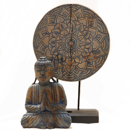 Budha Feng Shui Set - Kvetinová Mandala - Modry - Poškodený