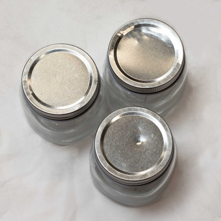 6x Sklenený Pohár so Strieborným Viečkom - Poškodený