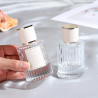 8x Okrúhla Rebrovaná Sprejová Fľaša s Uzáverom 50ml - Púdrová Modrá