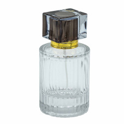 8x Okrúhla Rebrovaná Sprejová Fľaša s Uzáverom 50ml - Hnedá