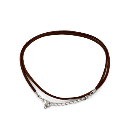 100x Balíček Šnúrok z Umelého Semišu so Zapínaním - 2.5mm x 55cm Tmavo