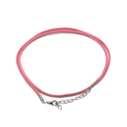 100x Balíček Šnúrok z Umelého Semišu so Zapínaním - 2.5mm x 55cm - Ruž