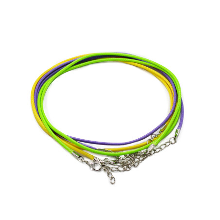 100x Balíček Voskových Šnúrok so Zapínaním - 2mm x 55cm - Mix (10 fari